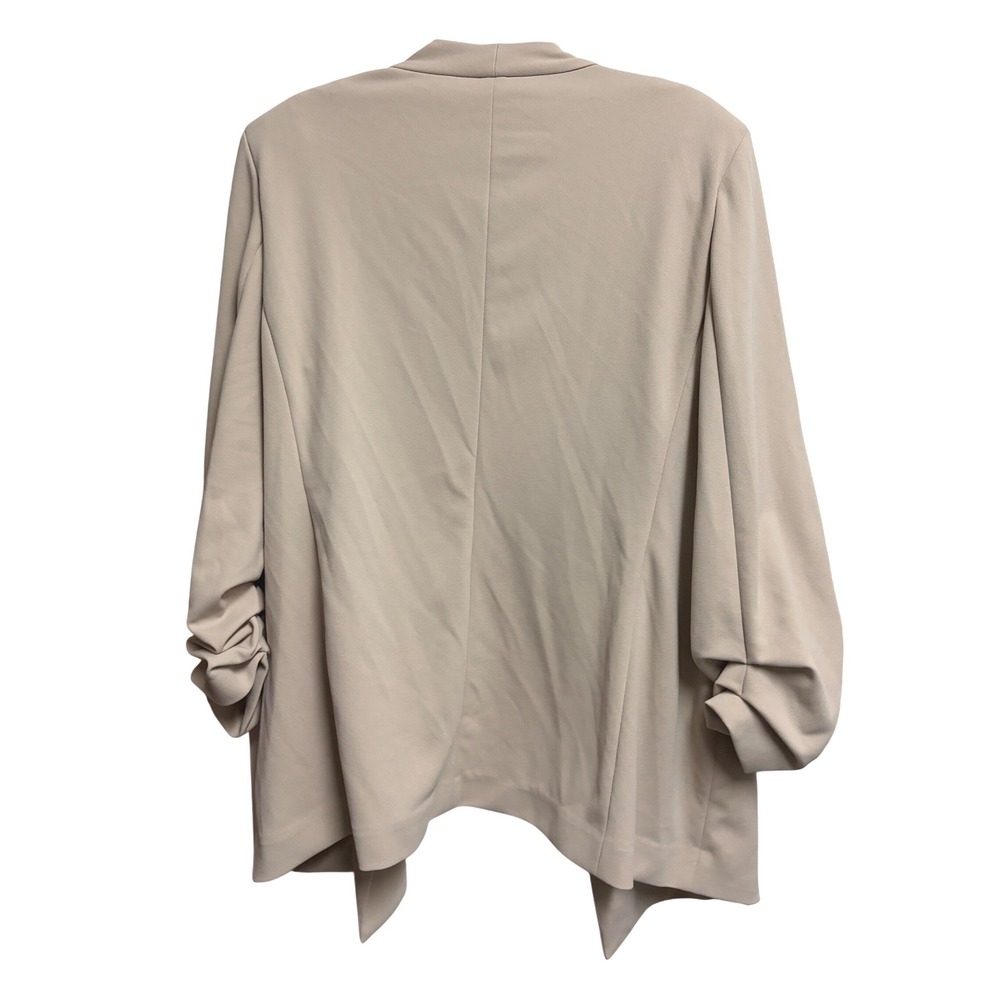 DKNY Open Front Ruched 3/4-Sleeve Jacket Beige Blazer XL - Picture 6 of 6